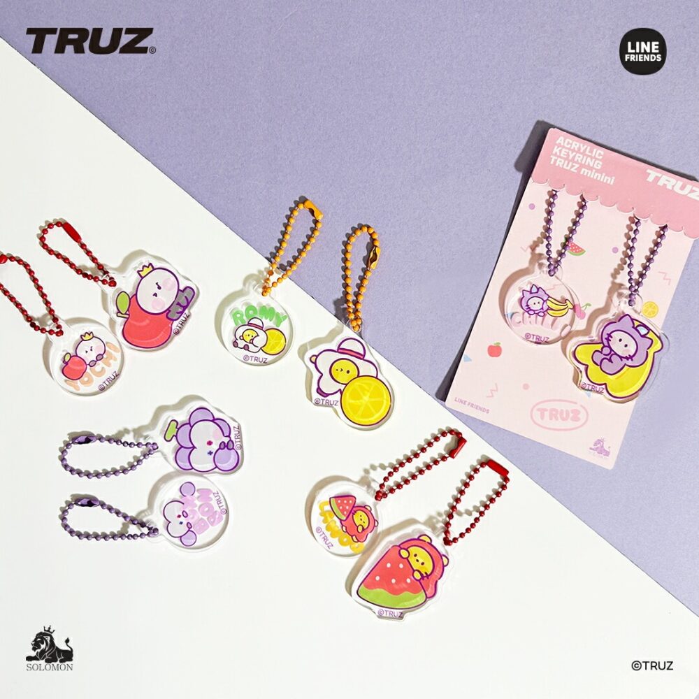 2024年 TRUZ minini アクリルキーリング ver.2 MIXED FRUITS JUICE チリ ロミー ヨチ ボンボン ラウ ヒークン ソム ルル ウーピー ポドン