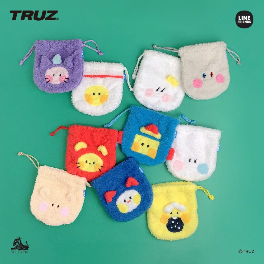 2025年 新商品【TRUZ minini フェイスタイプポーチ】MOBILE MINI POUCH コスメポーチ 化粧ポーチ もこもこ ふわふわポーチ 巾着 コンパクト 小物入れ ヒョンソク ジフン ヨシ ジュンギュ ジェヒョク アサヒ ドヨン ハルト ジョンウ ジョンファン