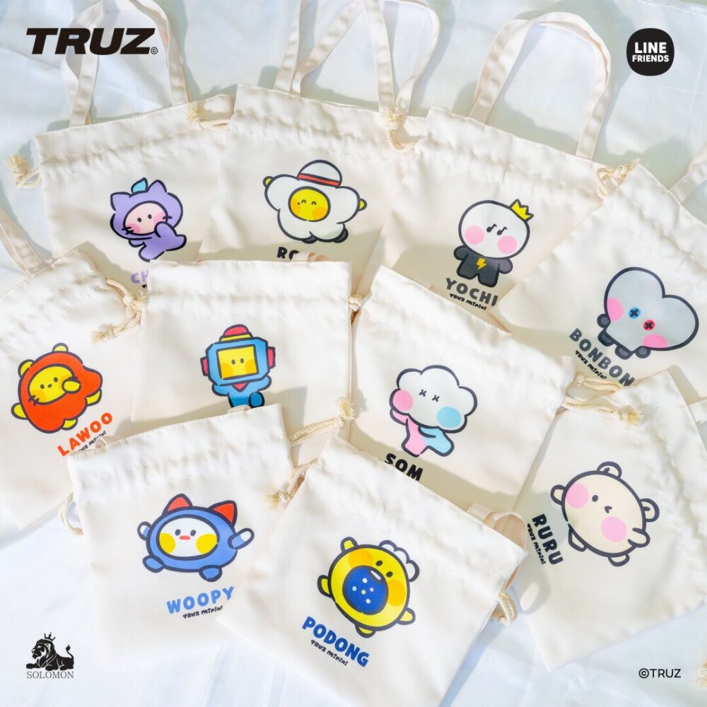 【：30%OFFセール：】 TRUZ minini ひも付きエコバッグ(巾着タイプ)_TSE_M 巾着
