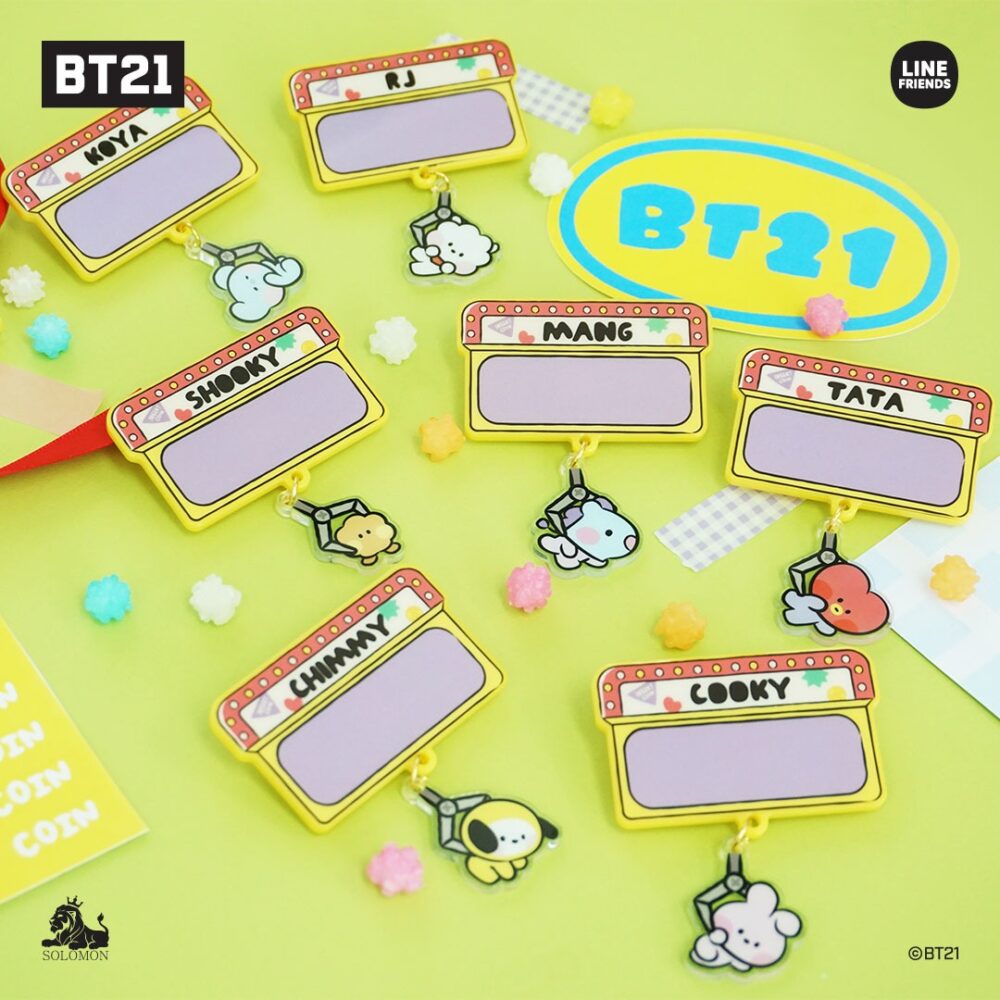 【：50%OFF SALE：】 minini アクリルネームピンバッジ（アルファベットシール付き）KOYA RJ SHOOKY MANG CHIMMY TATA COOKY