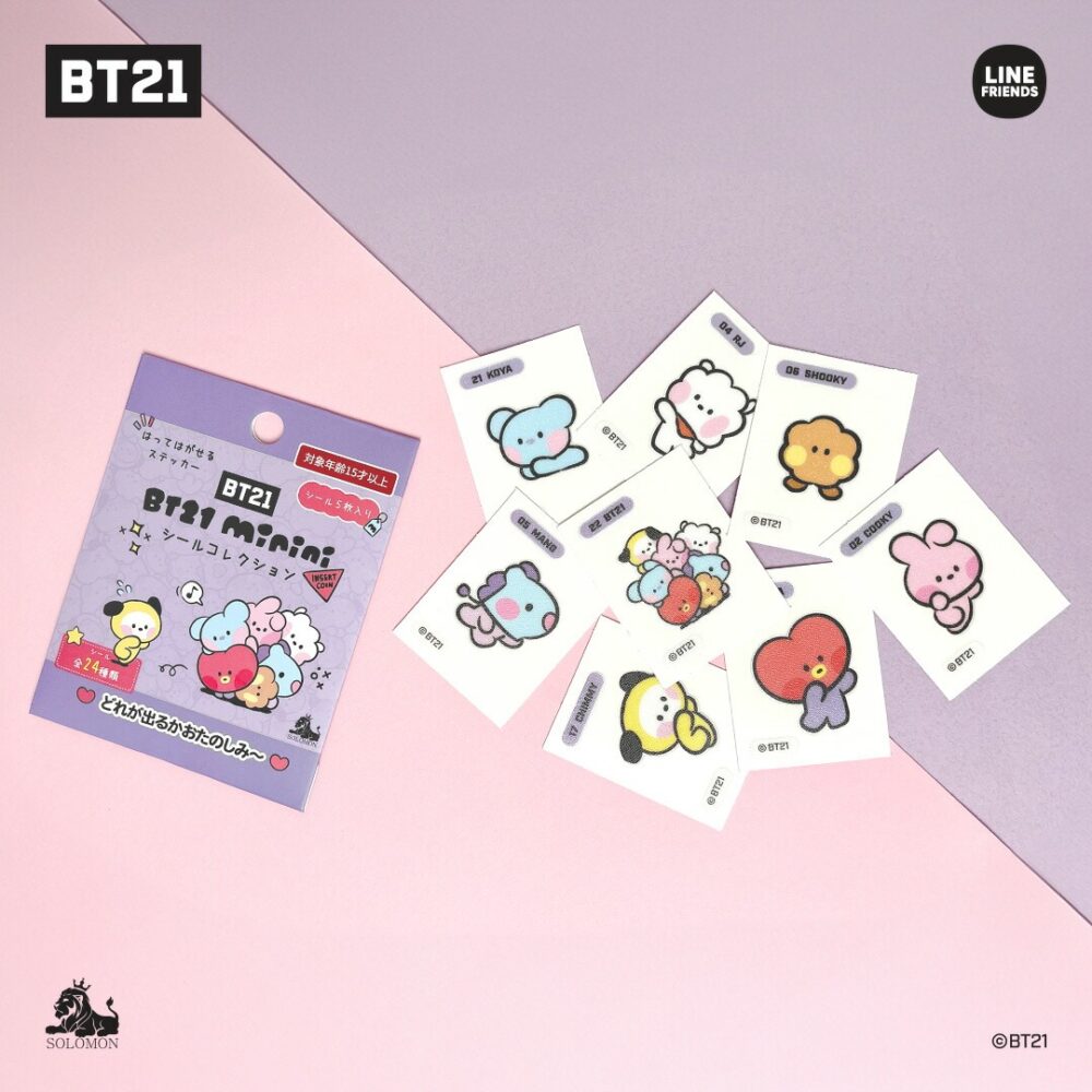 【BT21 minini デコステッカー (シールコレクション)】DECO STICKER ミニニ かわいい キャラクター KOYA RJ SHOOKY MANG CHIMMY TATA COOKY ステッカー シール ステッカーセット スマホデコ トレカデコ デコ シールセット 公式 推し活